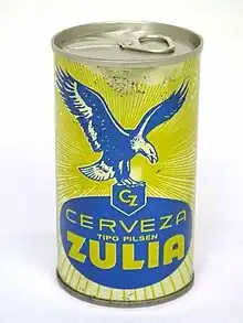 Lata antigua de Cerveza Zulia