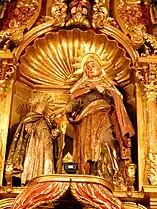 Retablo mayor, detalle, Santa Ana y la Virgen Niña