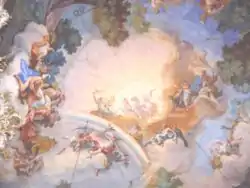 Techo de la Sala Steinerner del Nymphenburg de Múnich, de Johann Baptist Zimmermann 1755-1757.