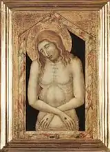 Un temprano Varón de dolores del artista italiano Pietro Lorenzetti, c. 1330