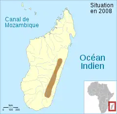 Distribución de la población de M. aerumnalis.