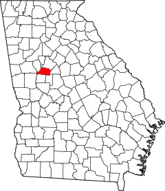 Mapa de Georgia con la ubicación del condado de Spalding