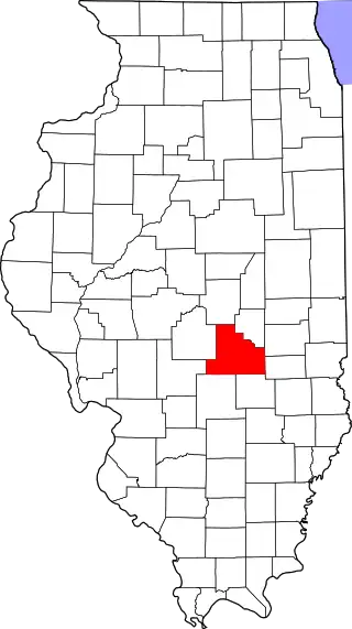 Mapa de Illinois con la ubicación del condado de Shelby