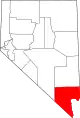 Mapa de Nevada con la ubicación del condado de Clark