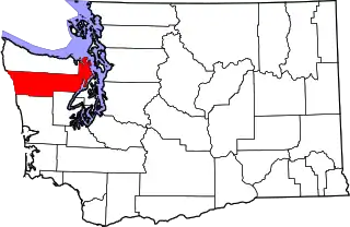 Mapa de Washington con la ubicación del condado de Jefferson