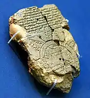 Mapa del mundo desde Sippar, Iraq, siglo VI a. C. Museo Británico