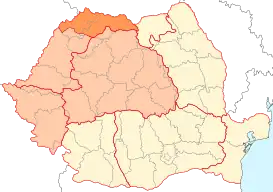 Mapa con la ubicación de Maramureș en Rumania.