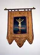 Ermita de San Sebastián en Mas de Jacinto (Castielfabib, Valencia), detalle de estandarte (2018).