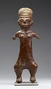 Mujer alargada con tocado/peinado alto, culto de fertilidad. Loza temprana, ss. XII-IX a.&nbsp;C. Preclásico medio.