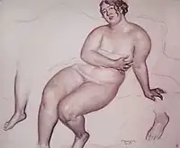 Modelo. Pierna derecha. Pie izquierdo, bocetos para La belleza.