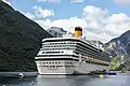 Geiranger recibe frecuentes visitas de cruceros.