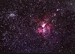Nebulosa que rodea a Eta Carinae y región de Vía Láctea.