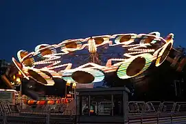 Sombrillas de los juegos mecánicos.