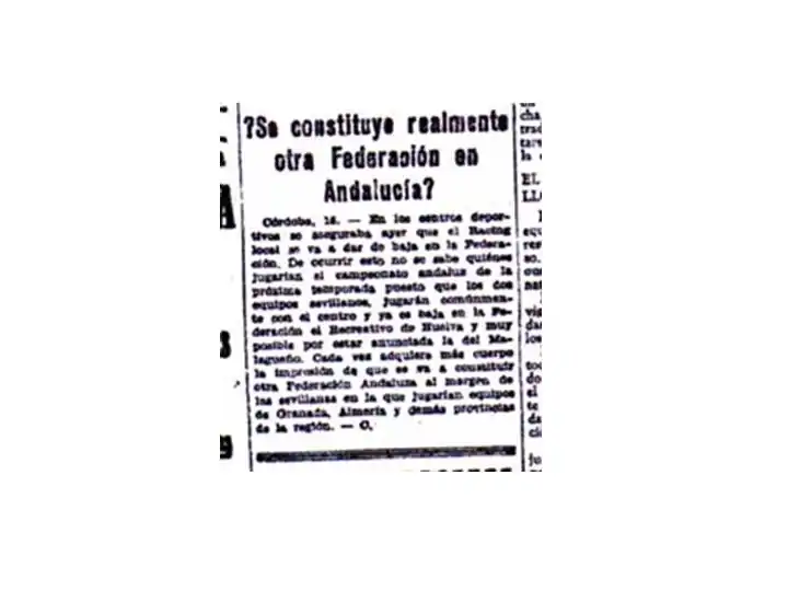 Creación de una nueva Federación Regional. Mundo Deportivo de Barcelona