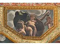 Un puer mingens junto a una ninfa vertiendo agua, 1526-1528, Palacio del Té, Mantua