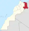 Oriental en Marruecos, con la primera división administrativa de (1971-1991)