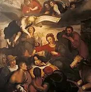 La adoración de los pastores de Otto van Veen c. 1585