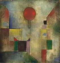 Paul Klee, 1922, Globo rojo óleo en gaza, montado sobre cartón, 31.7 × 31.1&nbsp;cm
