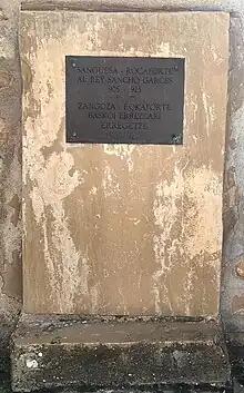 Placa homenaje al rey Sancho Garcés I