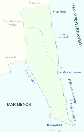 alt=Plano del parque
Mapa interactivo — Perímetro de Salinas y Arenales de San Pedro del Pinatar