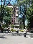 Estatua de la Libertad, en la plaza Independencia de Tucumán.