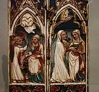 Díptico gótico policromado.