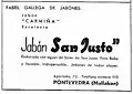 Anuncio de los jabones San Justo (1939)
