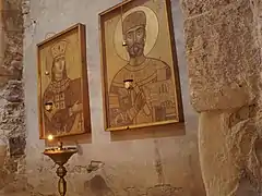 Iconos del rey David II y la reina Tamar de Georgia.
