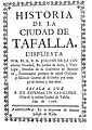 Historia de Tafalla, editada por un "cavallero. Hijo de la misma Ciudad" (1766)