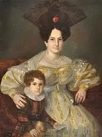 Lorenzo Fiorini. Retrato de A. D. Ugarte y su hijo, c. 1830–1834.