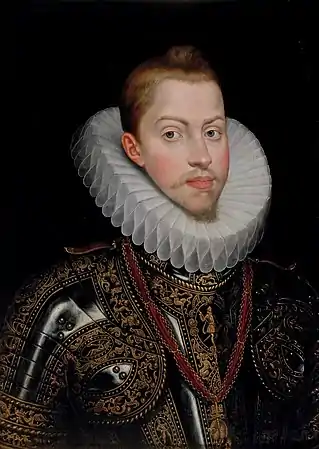 Felipe III con lechuguilla de gran tamaño