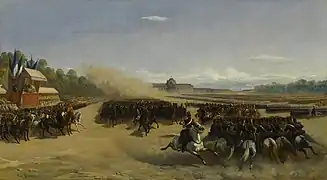 Una parada militar en el Campo de Marte en 1846 en honor de un dignatario egipcio