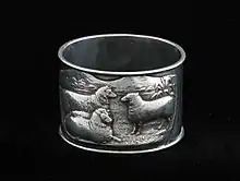 Servilletero de plata de 1869