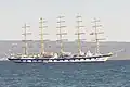 Royal Clipper anclado cerca del puerto de Split, el 3 de julio de 2011.