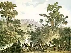 Serra dos Orgãos durante el año 1820. Pintura por Johann Moritz Rugendas
