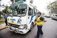 Ruta 4105 siendo intervenida en un operativo.