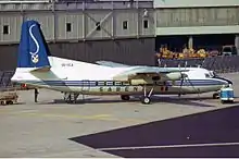 Fokker F27 Friendship de Sabena en el aeropuerto de Ámsterdam-Schiphol (1972)