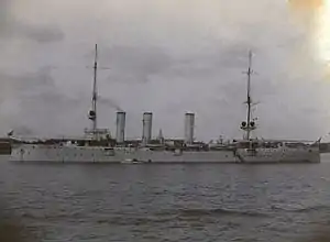 El Nürnberg en la costa de Mazatlán (México) en el otoño de 1914.
