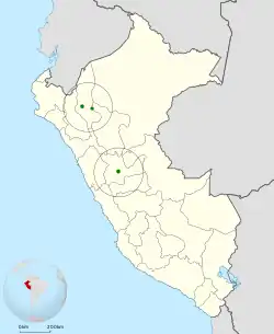 Distribución geográfica del churrín aliblanco.