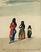 Señora que vá a misa con una vieja y una criadita (1800)