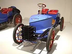 Un Serpollet Biplaza de Carreras Tipo H de 1902 participante en la carrera
