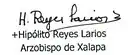 Firma de Hipólito Reyes Larios