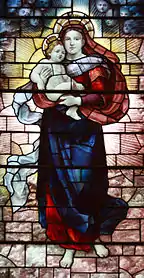 María con el niño Jesús en sus brazos
