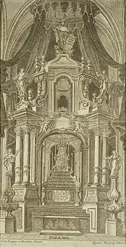 Catafalco en honor a Felipe V en la universidad de Cervera (1747).