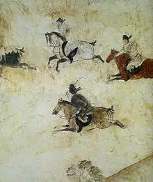 Cortesanos de la Dinastía Tang de China jugando el polo, año 706 d. C.
