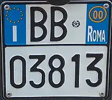 Placa de matrícula italiana.