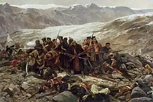 La última defensa de los supervivientes del 44.º de Infantería de Su Majestad en Gandamak