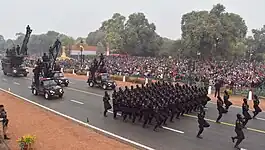 Guardia de seguridad nacional en la marcha del 2017 del desfile del Día de la República