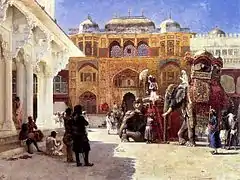 The Maharajah at the Amer Fort, 1888