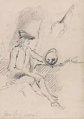 Estudio de hombre sosteniendo un espejo.